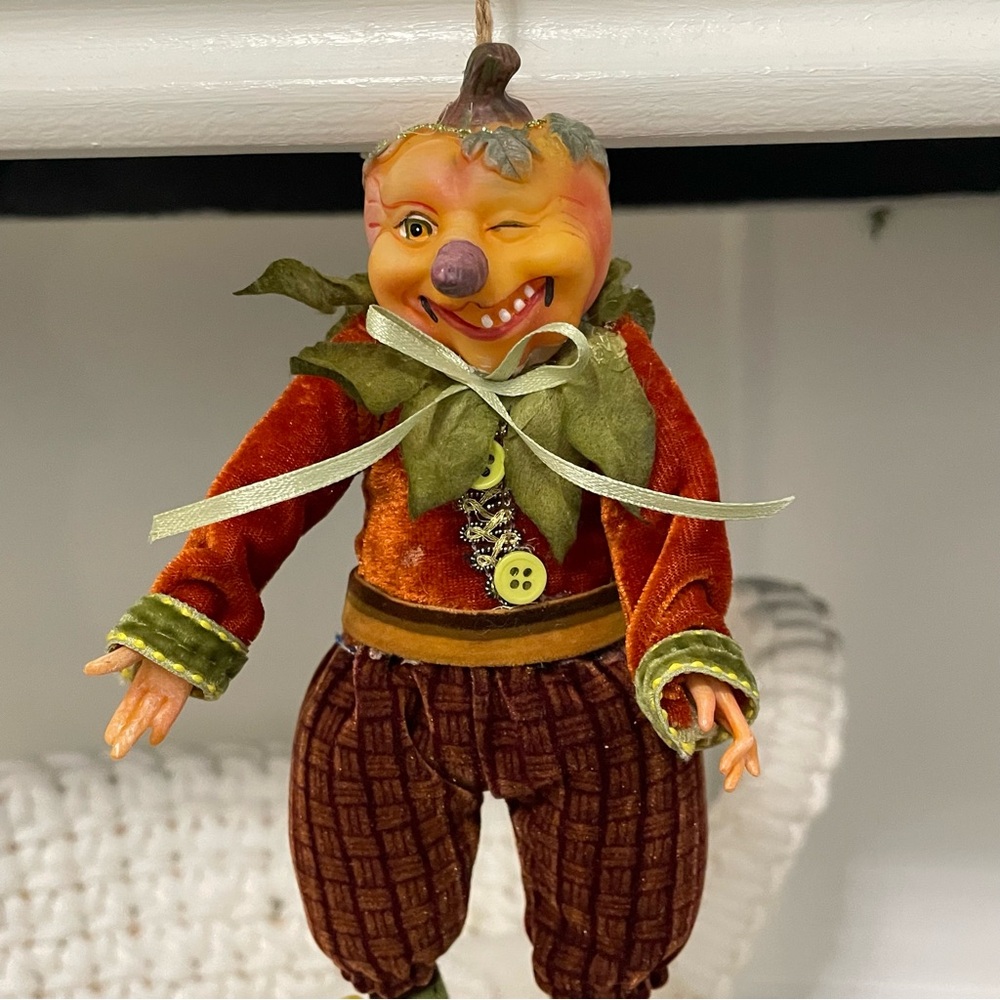 Whimsical Pumpkin Head Ornament 9”